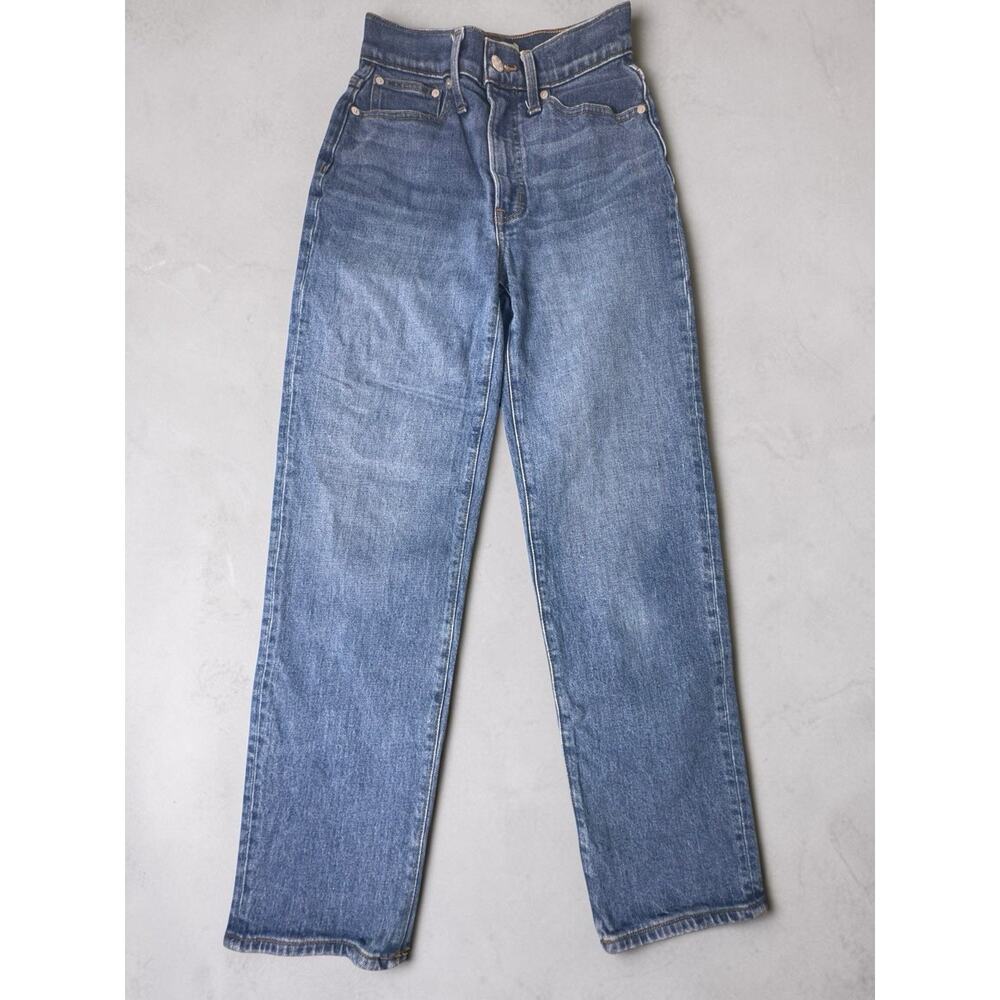 Madewell Perfect Vintage Straight Jeans High Rise Blue Stretch Womens 24